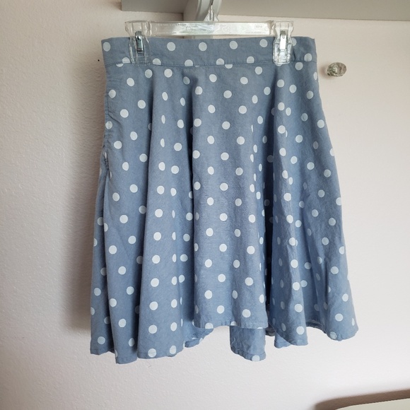 Derek Heart Denim Polka Dot Mini Skirt - Picture 2 of 4